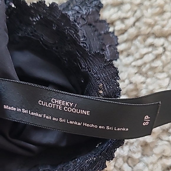 NWOT Victoria's Secret Black Tie Back Satin Panty - Picture 3 of 11